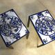 Italian ceramic tiles & steel side tables or nightstands, 1970s, set of 2