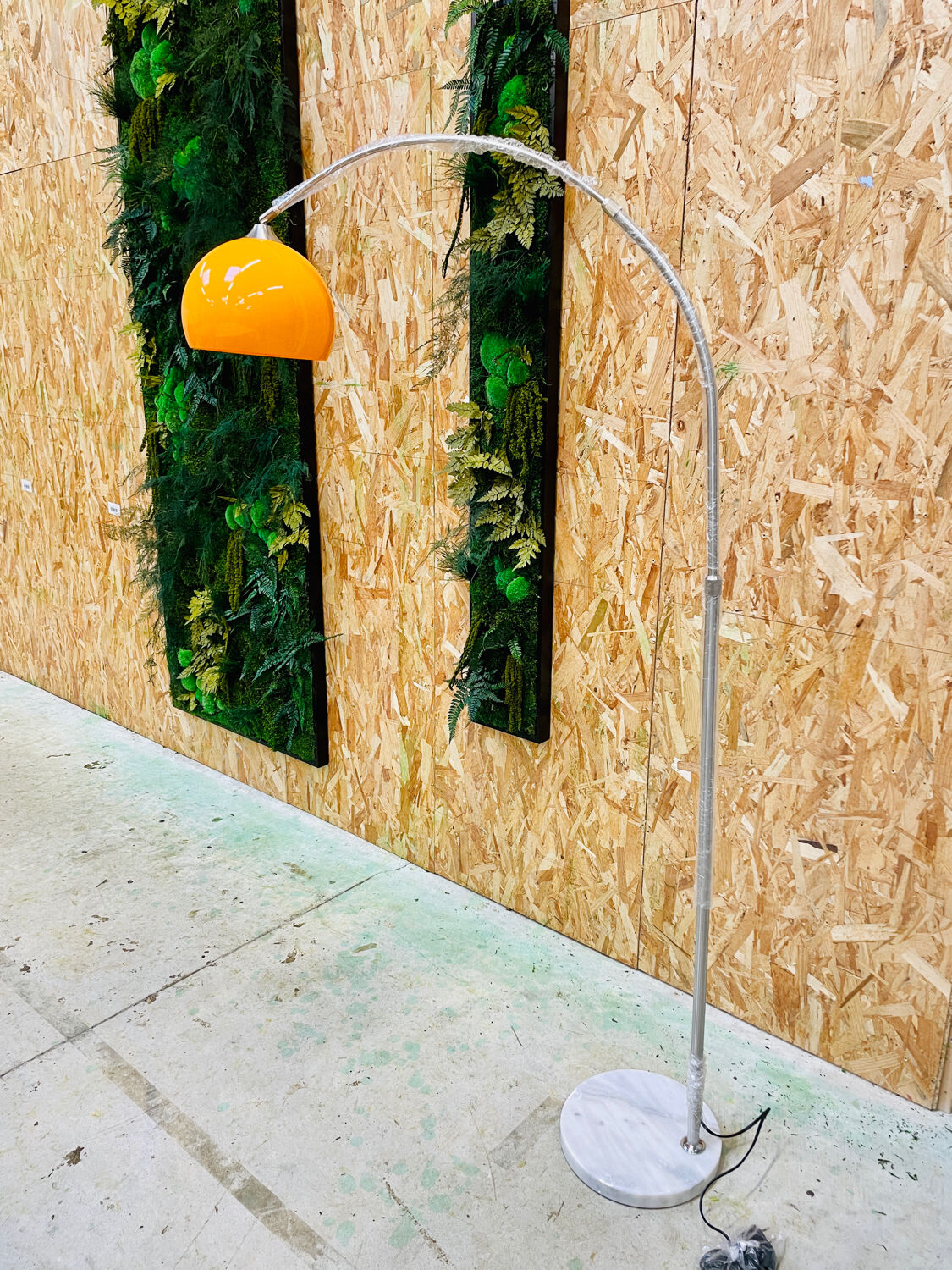 Orange round floor lamp