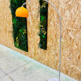 Orange round floor lamp