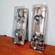 Pair of chrome metal and smoked glass wall sconces, 1970s.