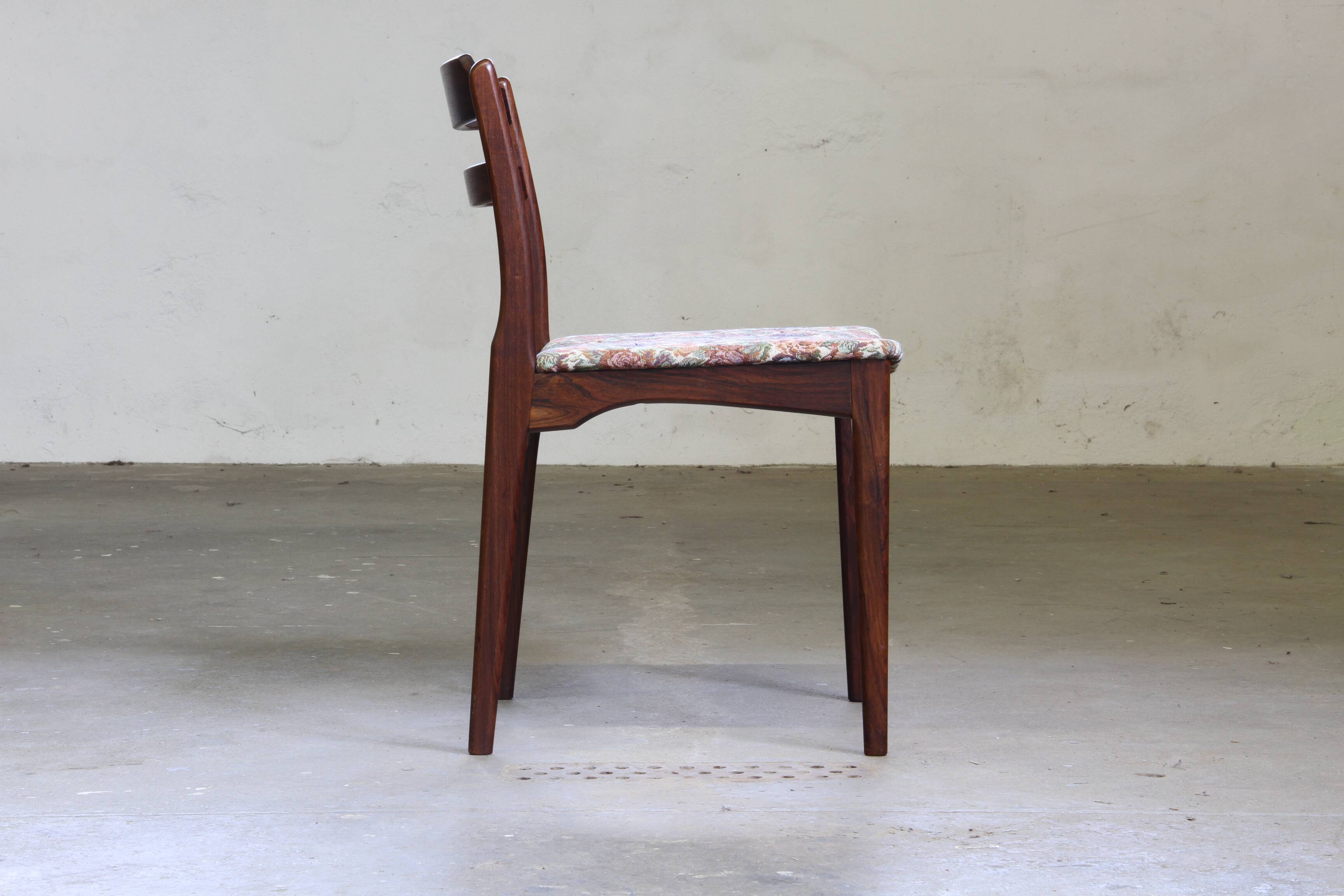 6 vintage rosewood dining chairs, Denmark, Thorsø Stole og Møbelfabrik