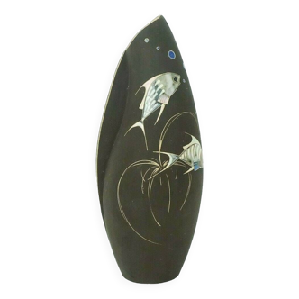 mid century VASE 50s organic shape fish decor model no. 2007 b