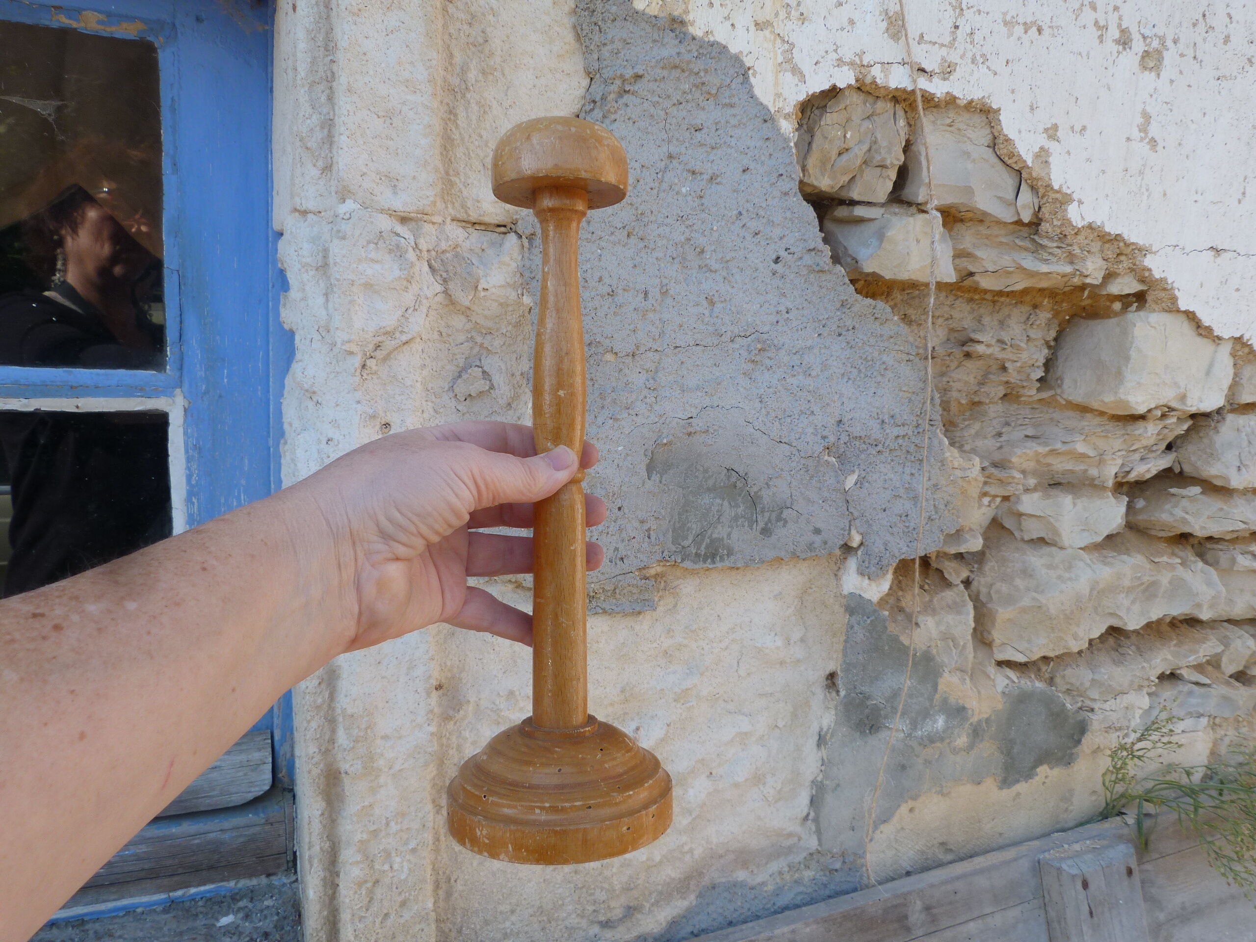 Old wooden hat door turned