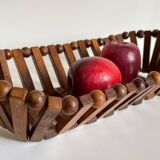Vintage turned wooden table basket