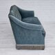 1960s, Danish 3 seater sofa, light blue velour, original good condition.