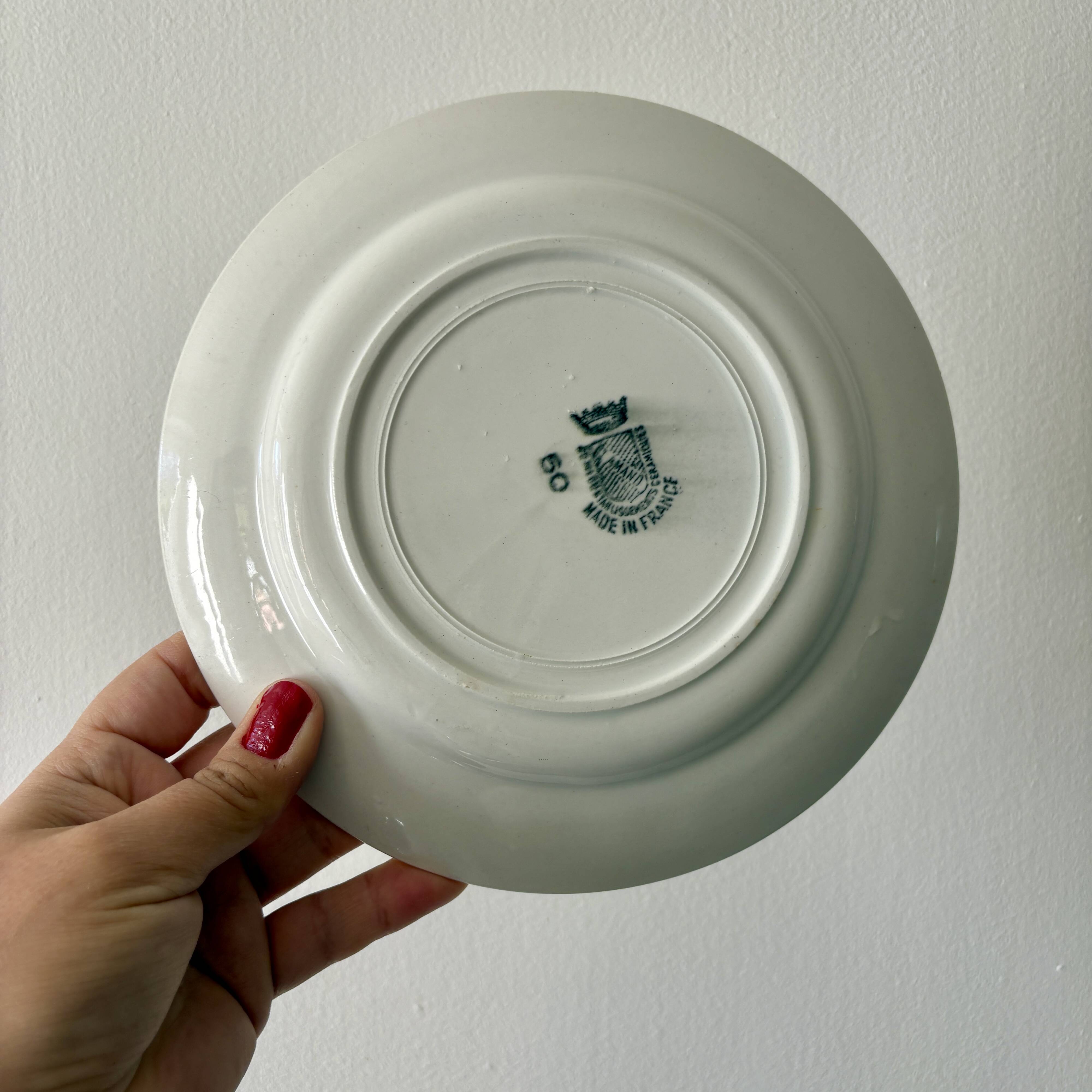 Set of 8 vintage mint and gold dessert plates Saint Amand