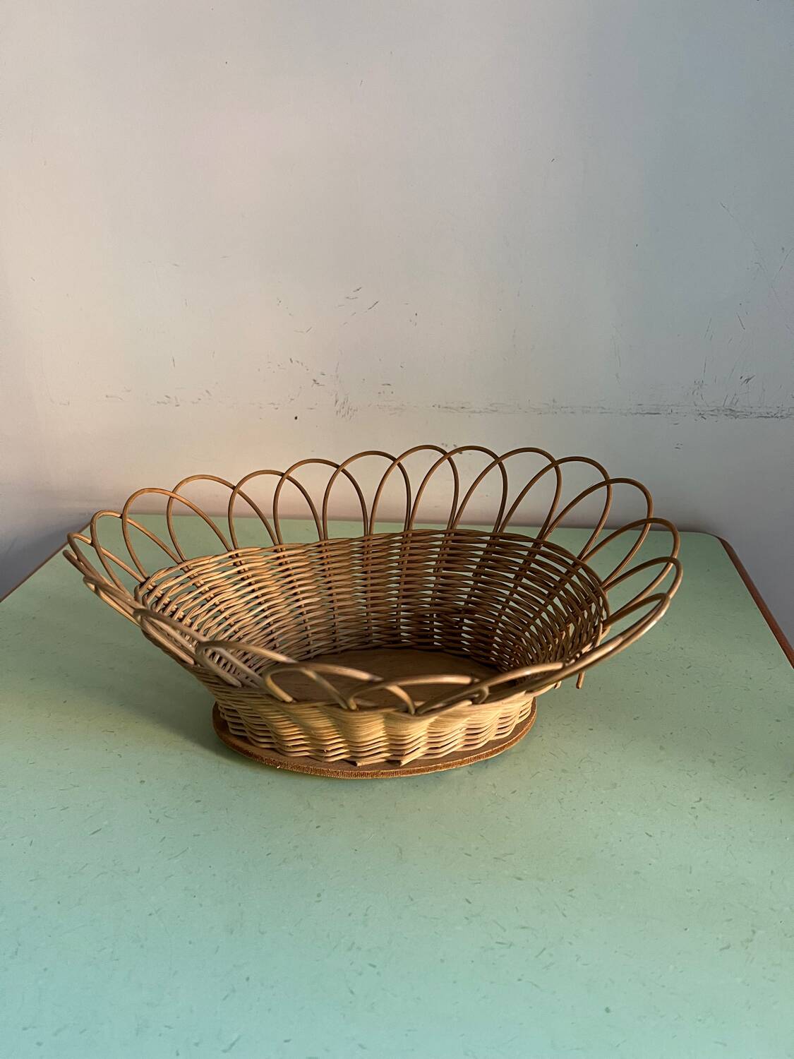 Vintage rattan basket basket