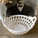 White ceramic basket