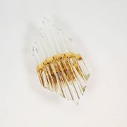 1980s wall lamp in gilded brass and crystal glass by Novaresi Milano