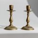 Vintage 1930s Solid Brass Candleholders Set of 2, Warm Golden-Brass, Italian Classic Table Decor
