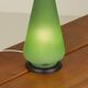 Green frosted glass "cone" lamp, France c. 1990