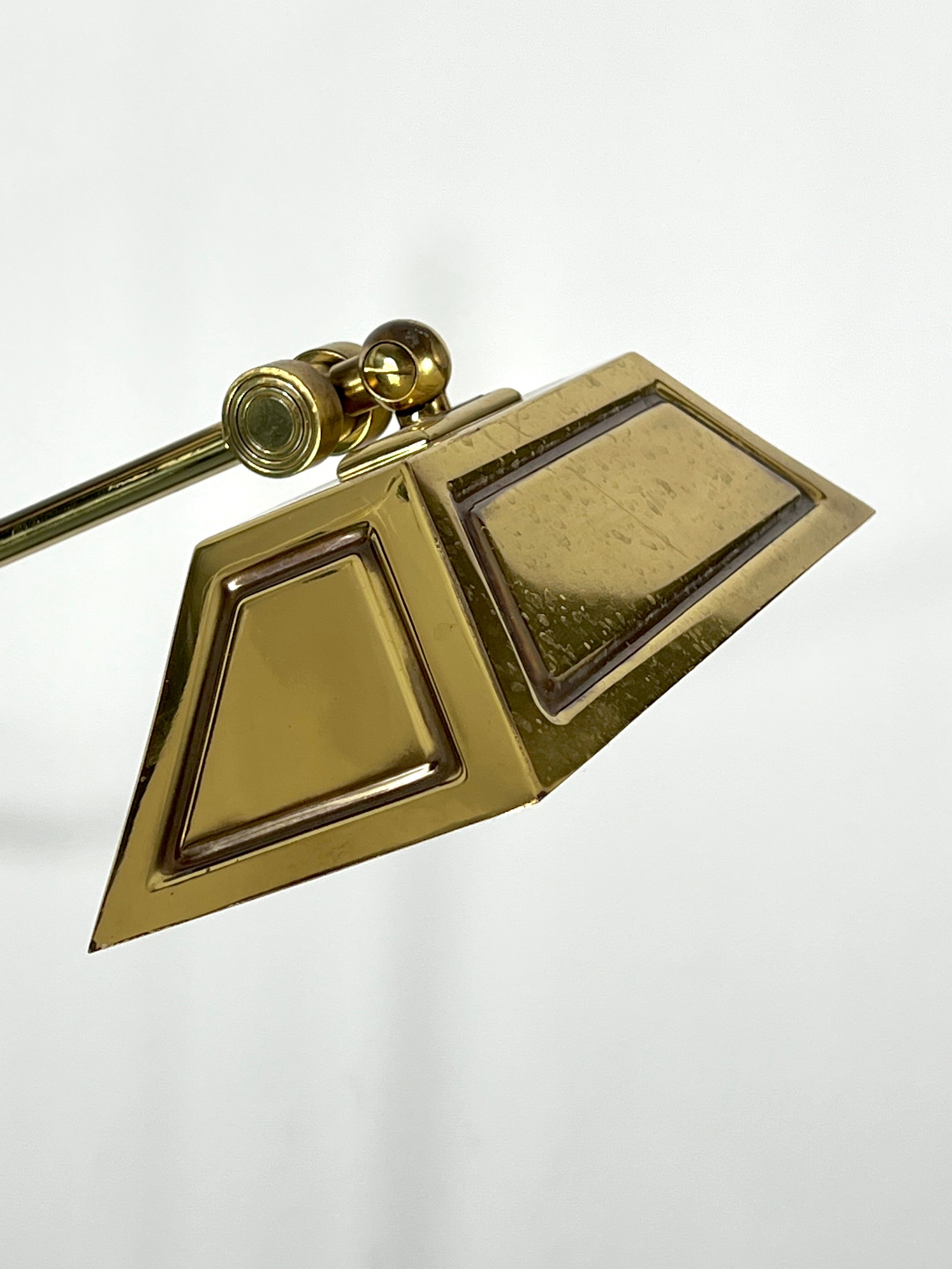 Vintage adjustable Italian solid brass floor lamp from 70s