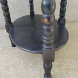Patinated blackened wood oval gueridon