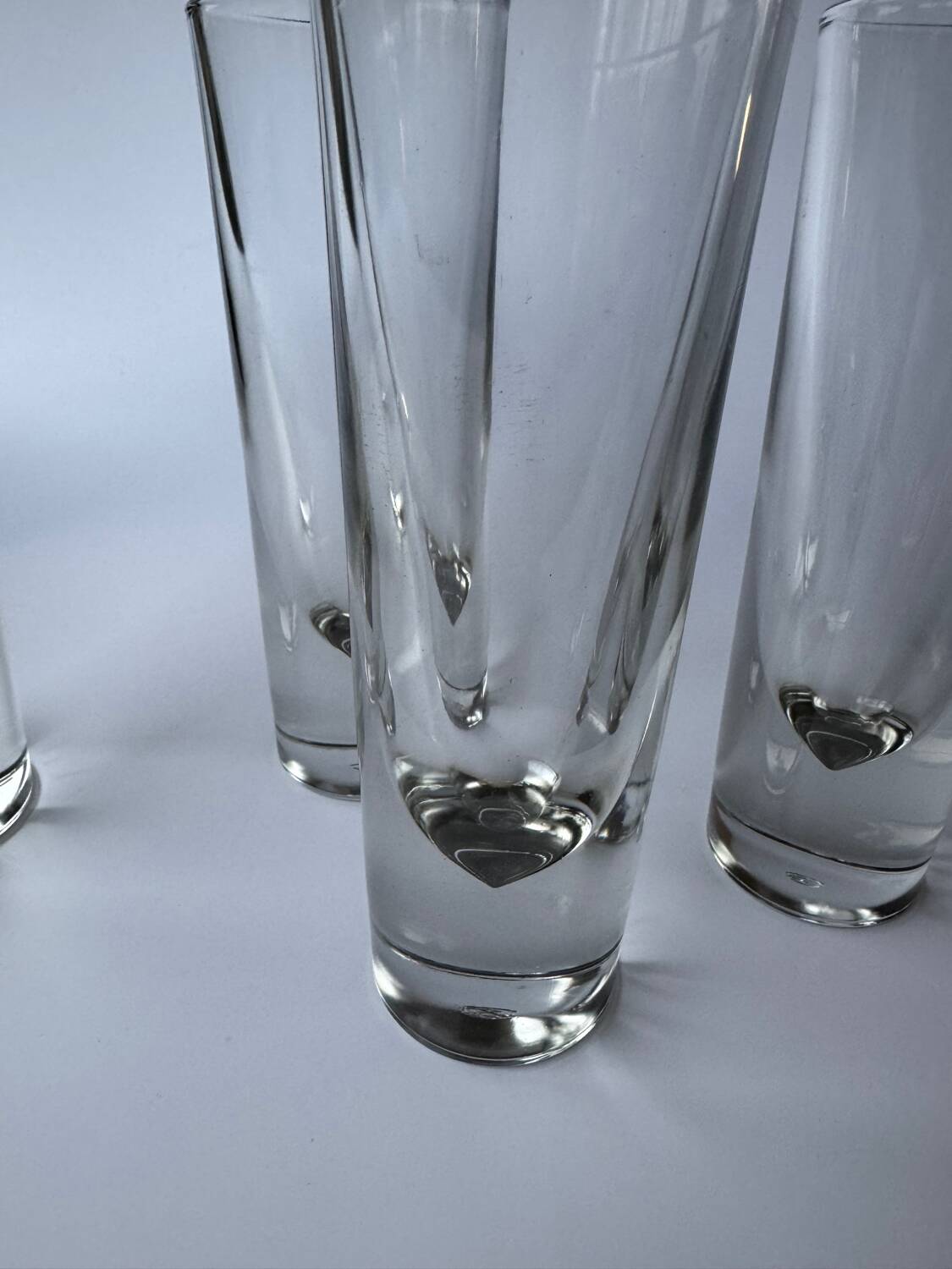 4 vintage Bullett glasses Carlo Moretti, Italy 1980