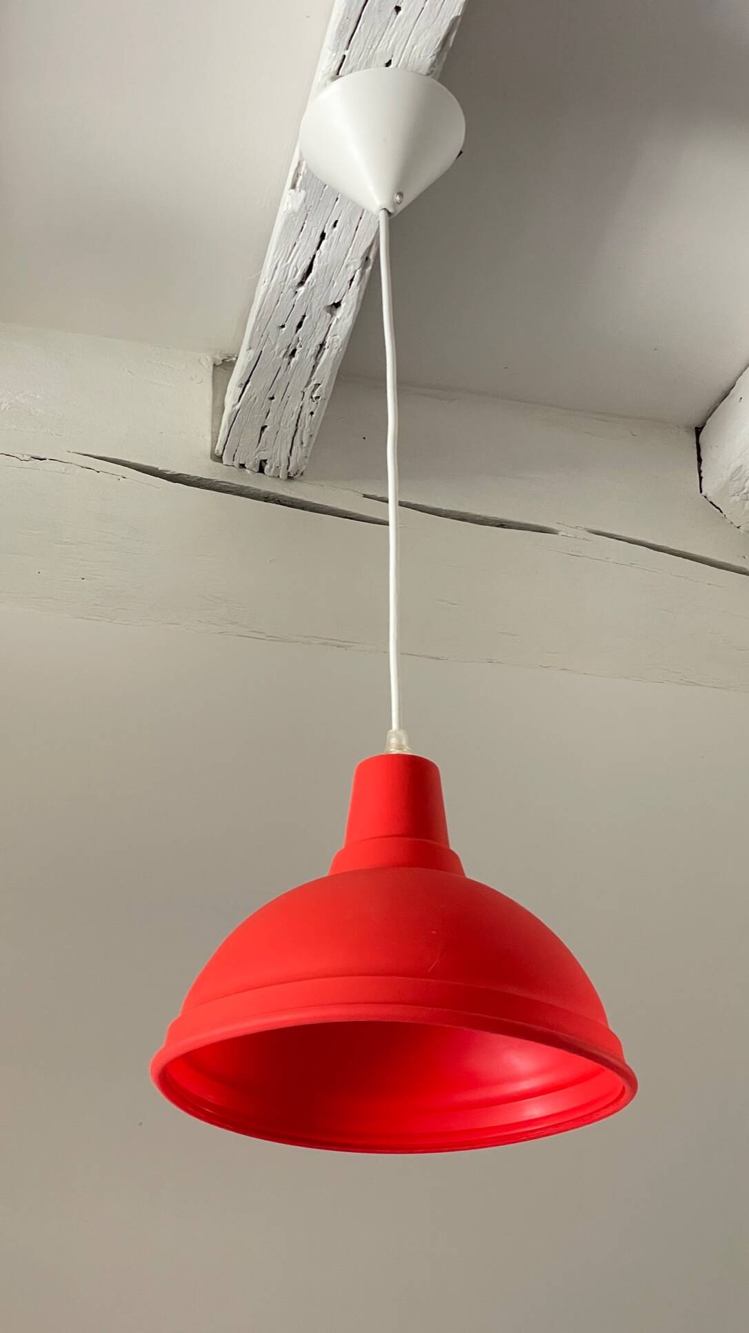 Red geometric pendant light