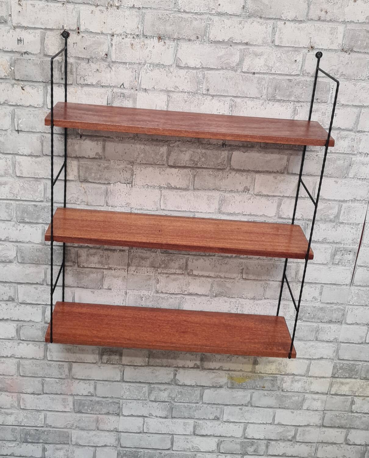 Etagere vintage original  bois acajou . metal
