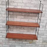 Etagere vintage original  bois acajou . metal