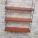 Original vintage mahogany wood shelf. metal