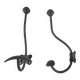 set of 2 vintage metal coat hooks