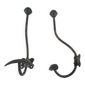 set of 2 vintage metal coat hooks