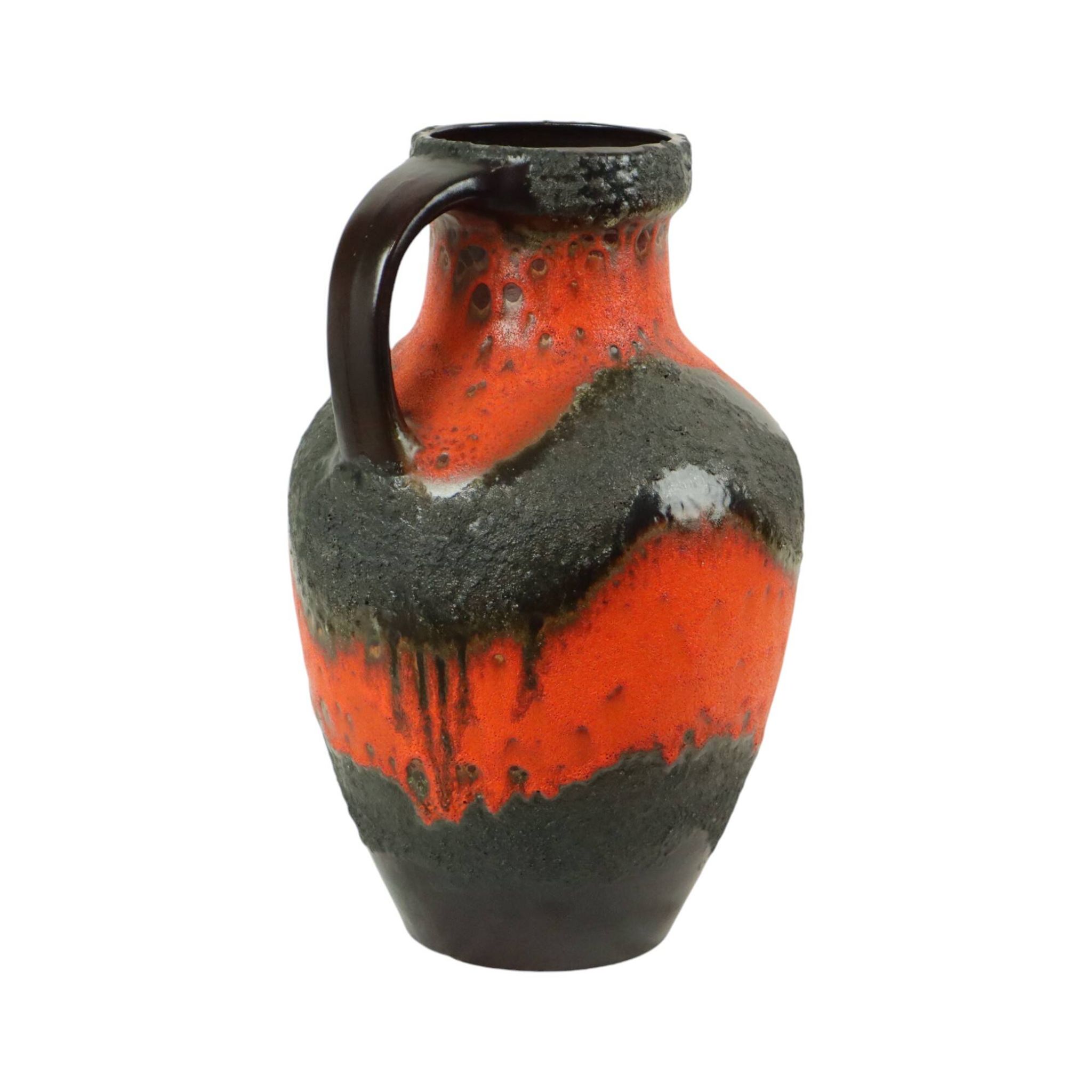 Large Orange Fat Lava Vase West Germany Carstens 7315-45