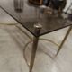 Gold brass coffee table with smoked glass 1970