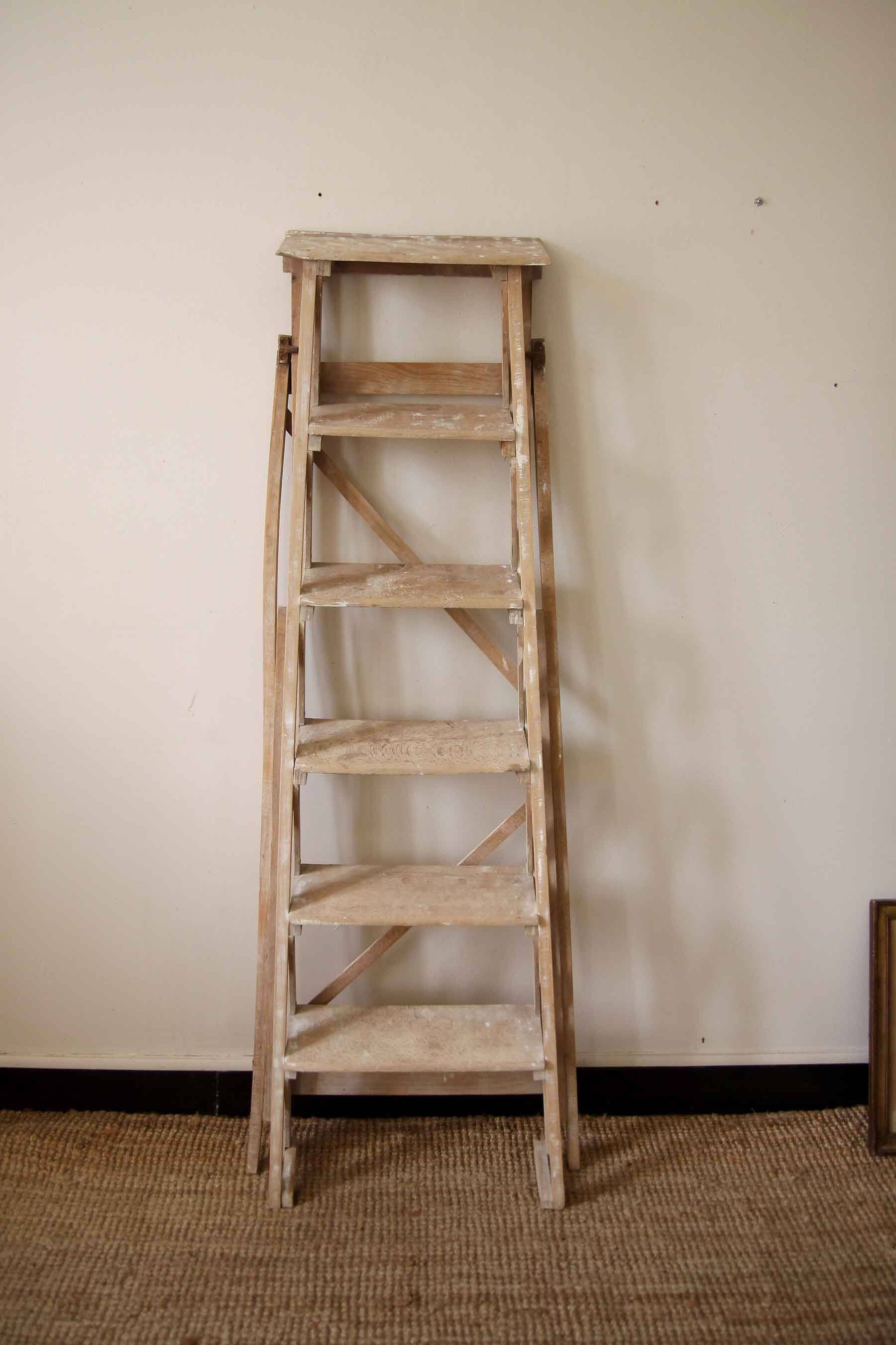 Old wooden painter's step ladder