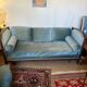 Vintage Louis XVI style blue velvet sofa