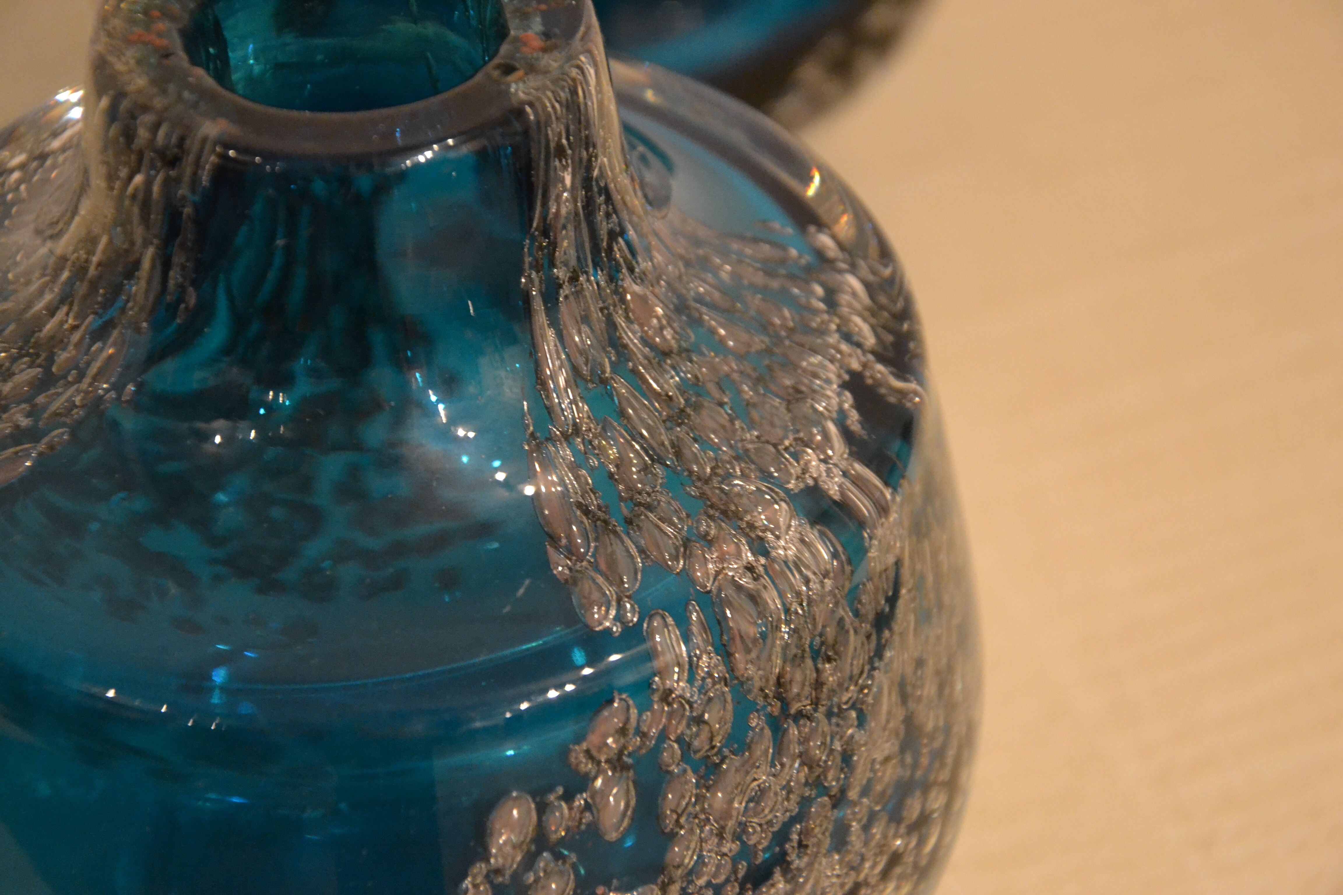 Vase Florida en verre bleu