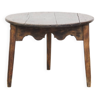 Table d'appoint antique en pin massif du XIXe siècle