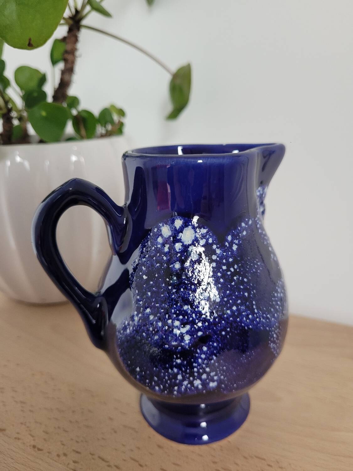 Small enameled ceramic pitcher