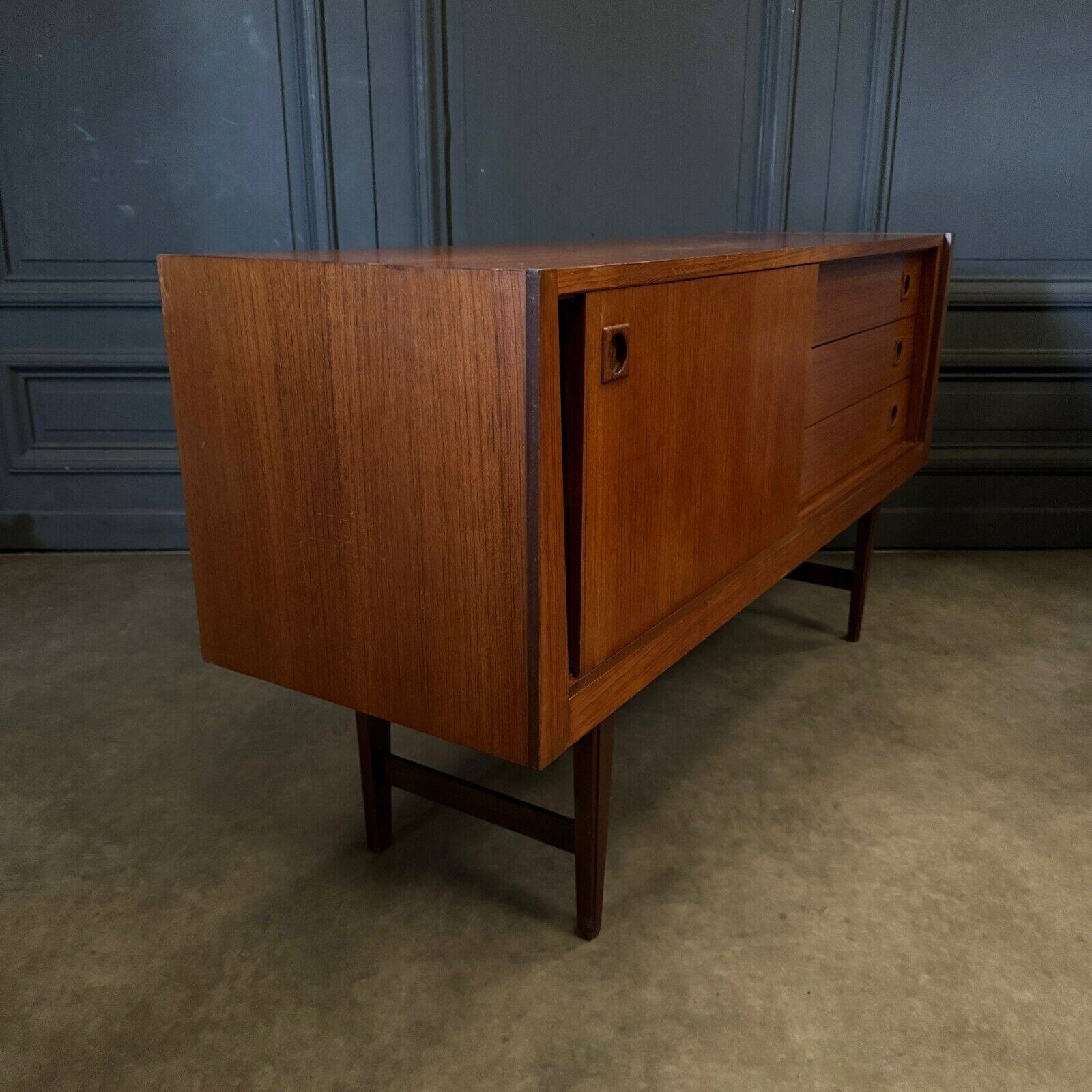 Small Scandinavian teak sideboard 1960s three drawers