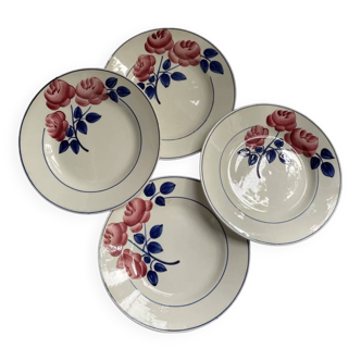 Dessert plates with rose decoration HBCM