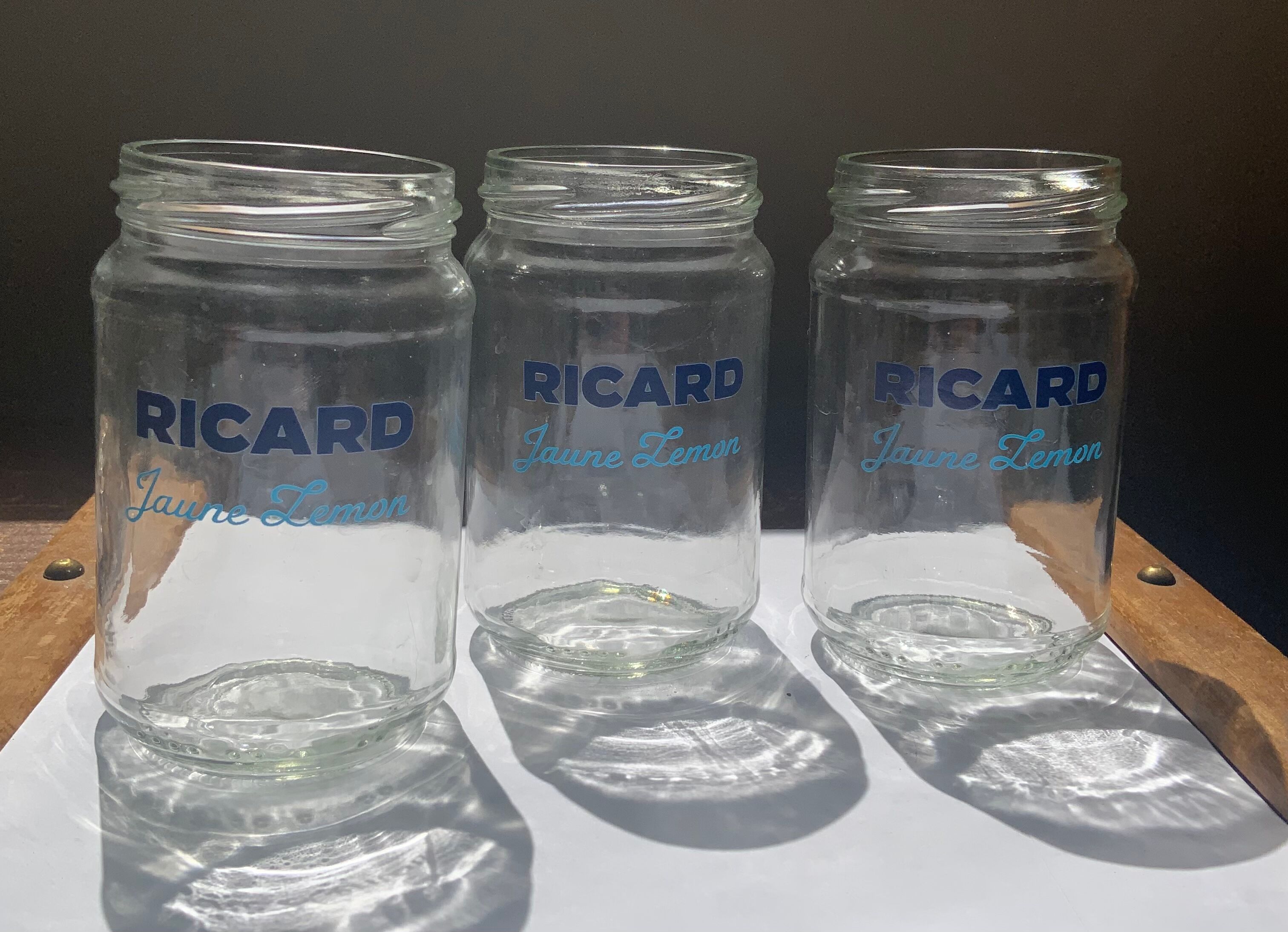 Lot 6 glasses Ricard yellow lemon shape vintage jar new without packaging