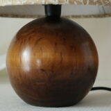 Vintage wooden ball foot bedside lamp