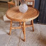 Vintage rattan table