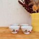 Set of 4 small porcelain bowls decorated with vintage roses