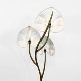 Arturo Pani Floor Lamp 1970s Brass Verdigris Vintage Palm Tree Hollywood Regency