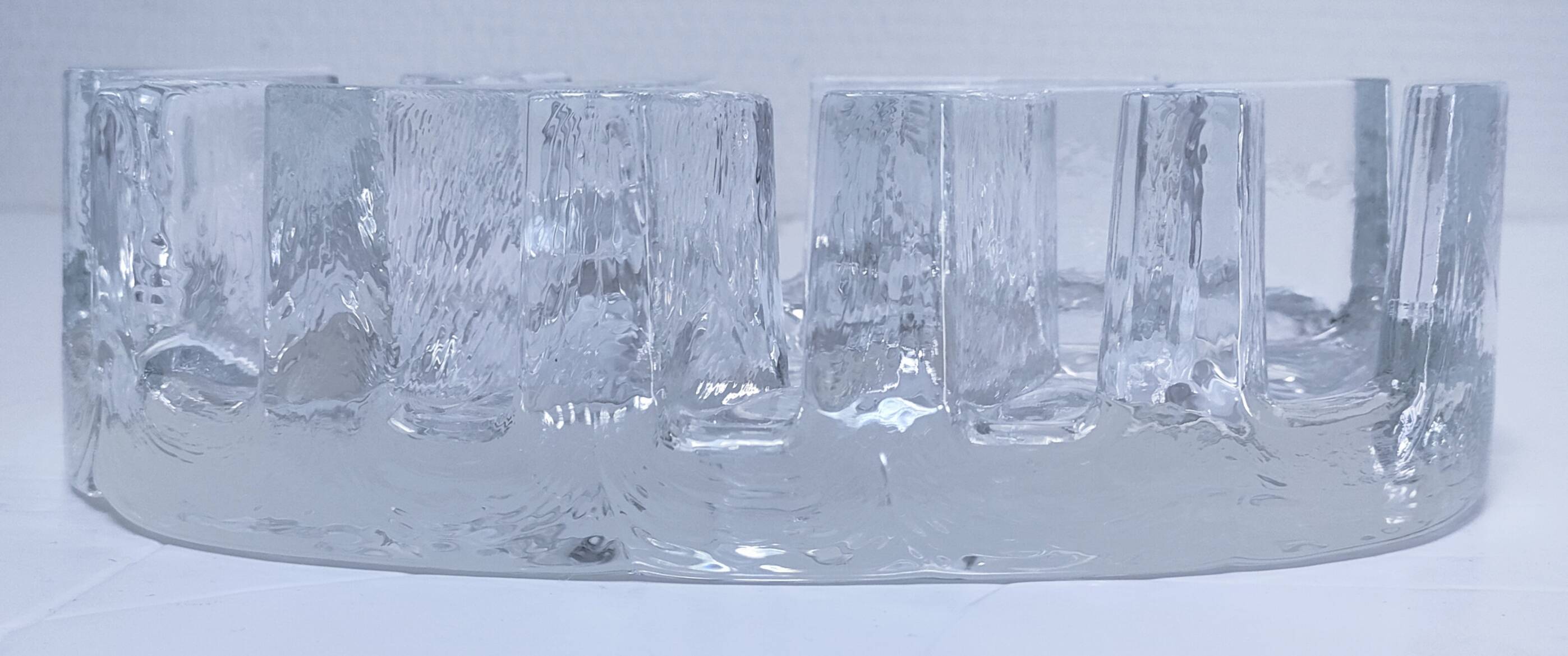 80s design sculptural glass candle holder