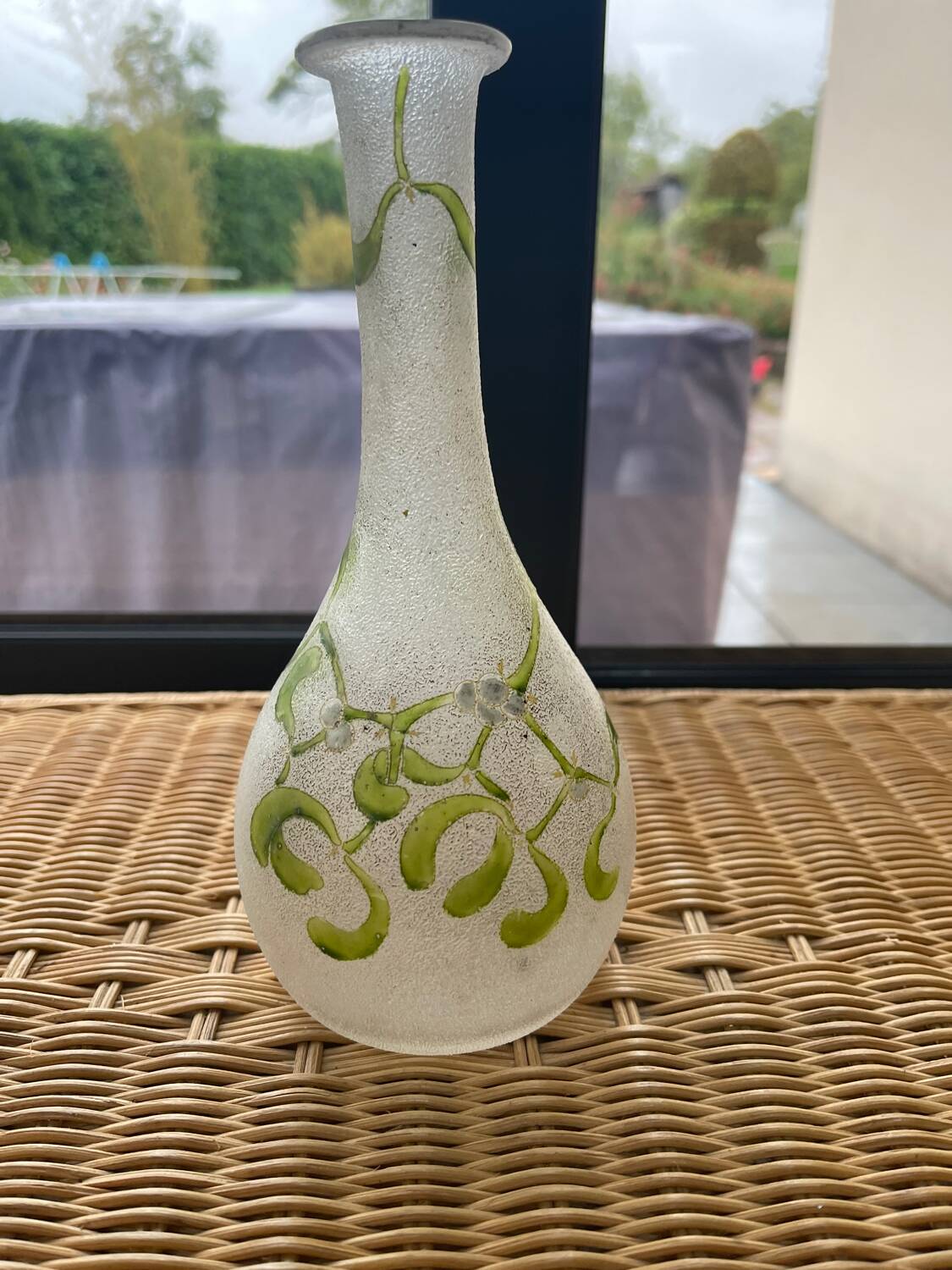 Art Deco granite glass vase