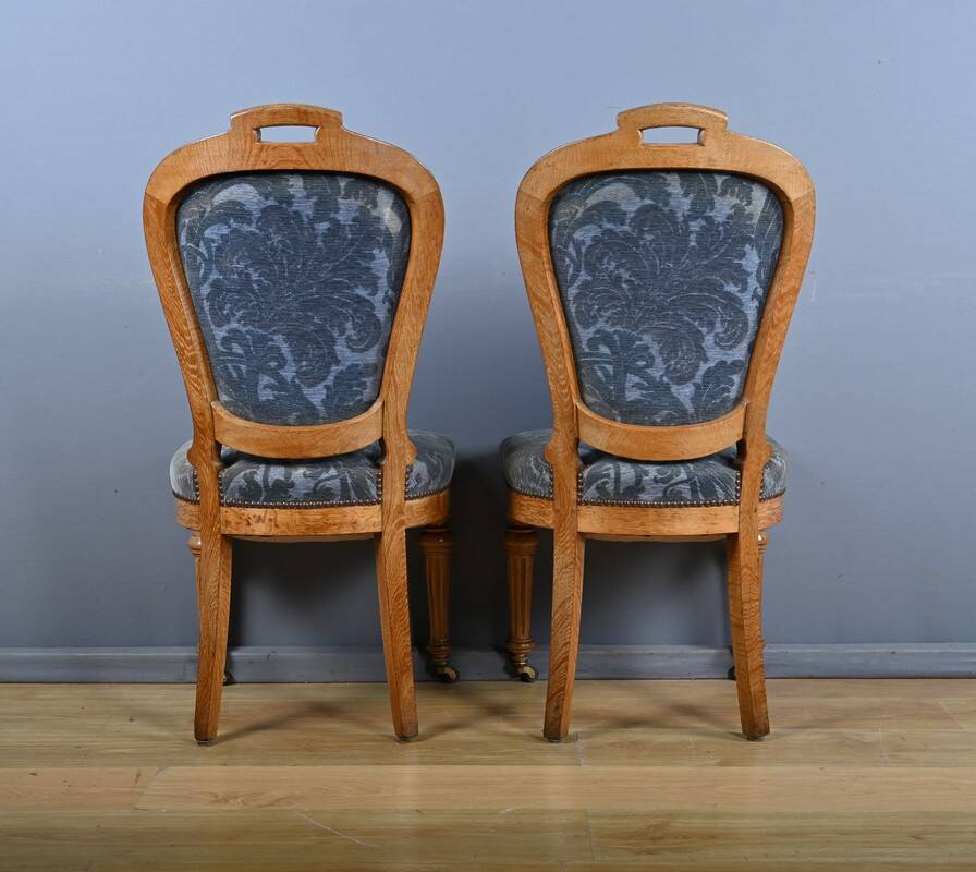 Paire de chaises en chêne, style Louis-Philippe, milieu XXème