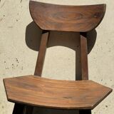 Solid wood chair with hexagonal seat