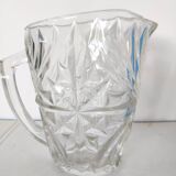 Vintage 1960s thick glass carafe pitcher