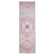 Vintage Turkish Oushak handmade wool cotton pink runner rug 100x320