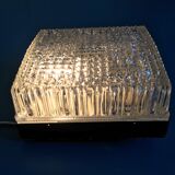 Square ceiling light in chisled glass