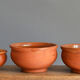 3 old terracotta bowls