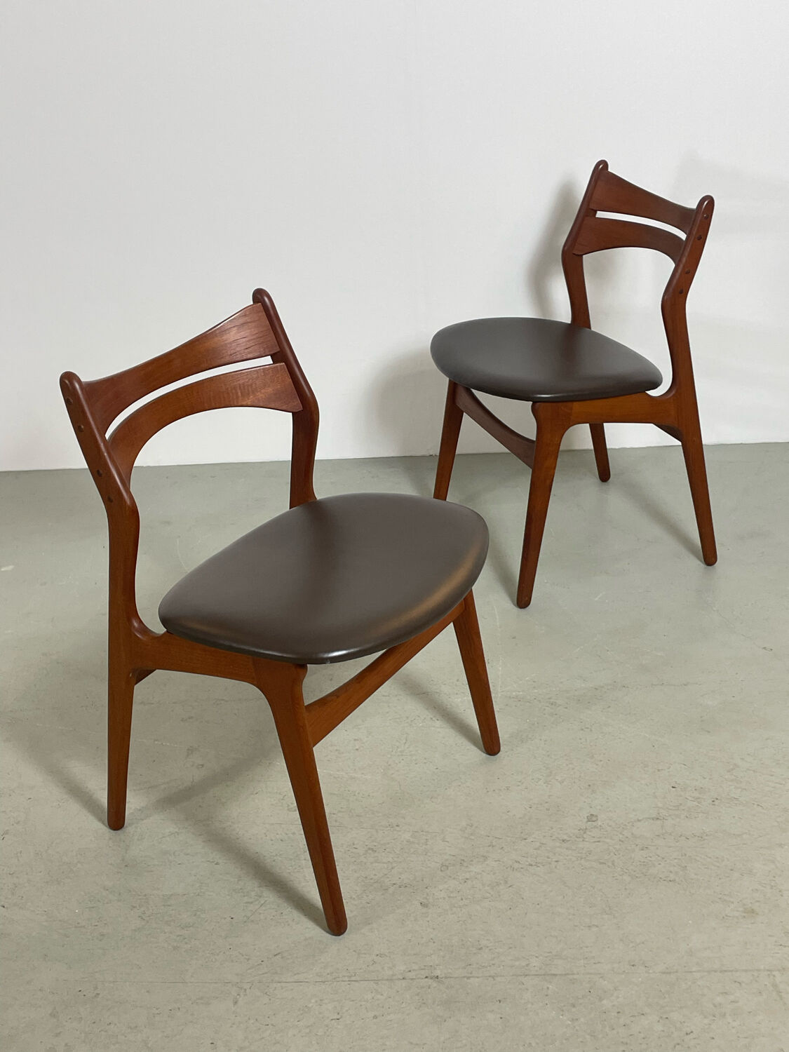 Teak dining chairs by Erik Buch Denmark 1960s