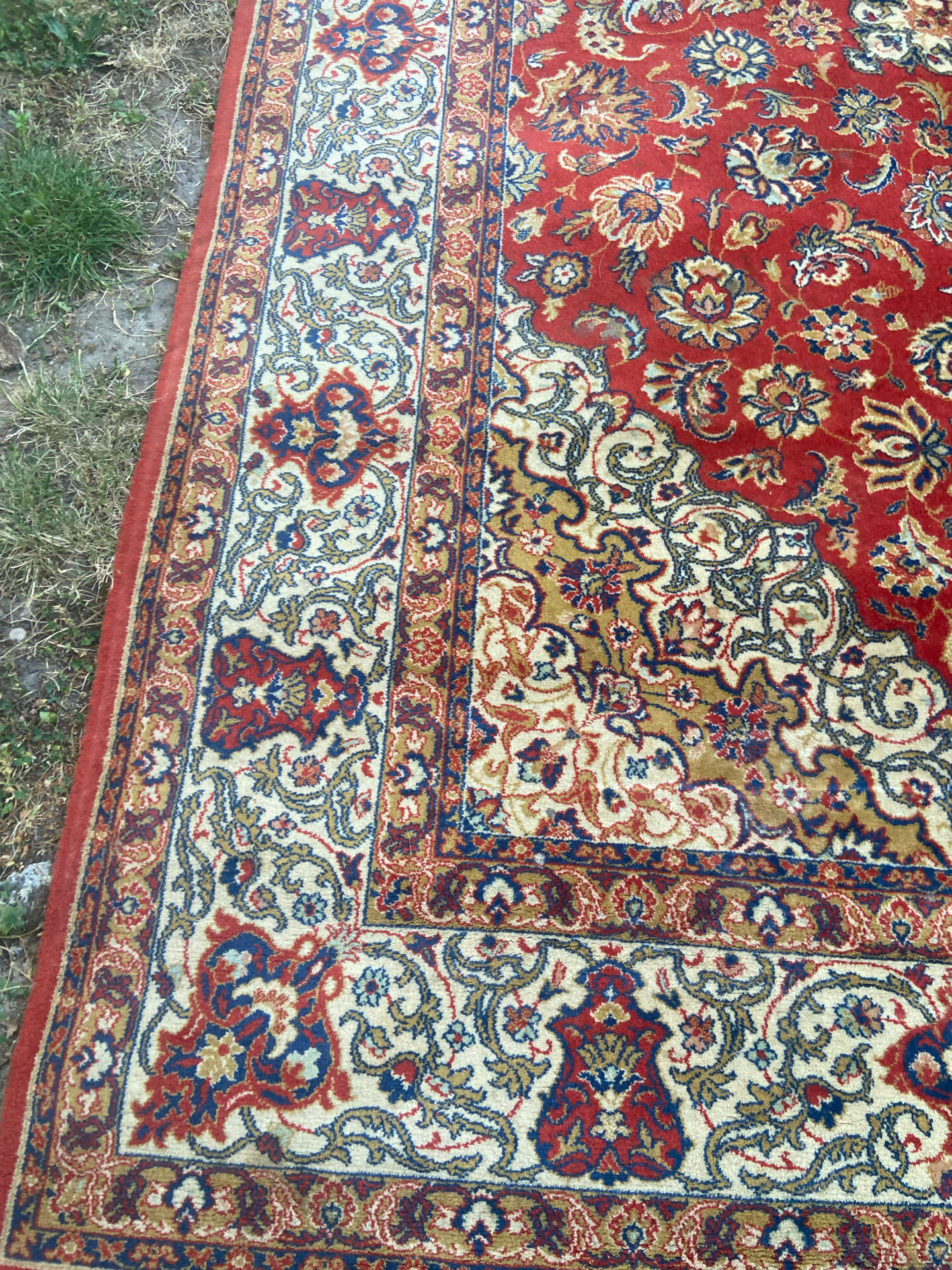 Large Persian carpet made of wool from the 1970s.