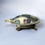Abalone shell & alpaca silver turtle box, Mexico, 1970