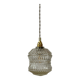 Suspension globe vintage en verre moulé